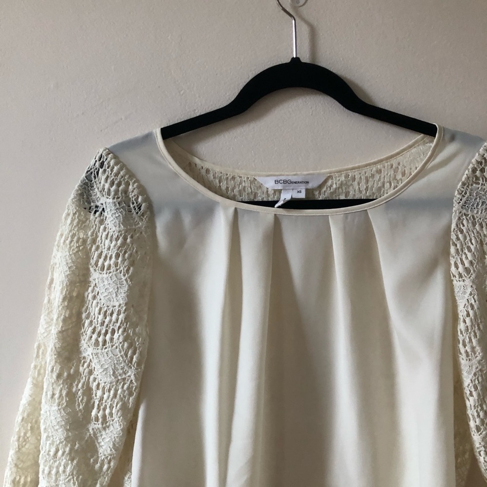 BCBGeneration Cream Lace Blouse - Picture 2 of 4